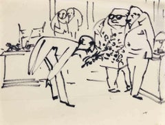 Yes Sir! - Zeichnung von Mino Maccari -  1960s