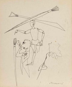 The Artist - Drawing by Mino Maccari - 1950 ca.
