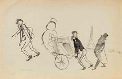 Souvenir de Paris - Drawing by Mino Maccari - 1950s