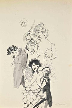 Studies - Drawing by Mino Maccari - 1935 ca.