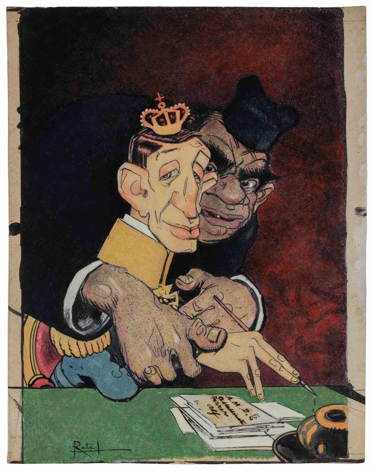 The Scrivener - Drawing by Gabriele Galantara - 1909