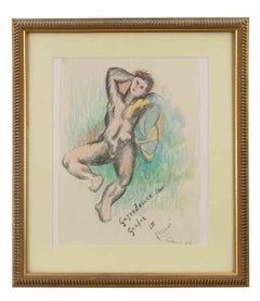 Hombre reclinado - Dibujo de Sandro Chia - 1984