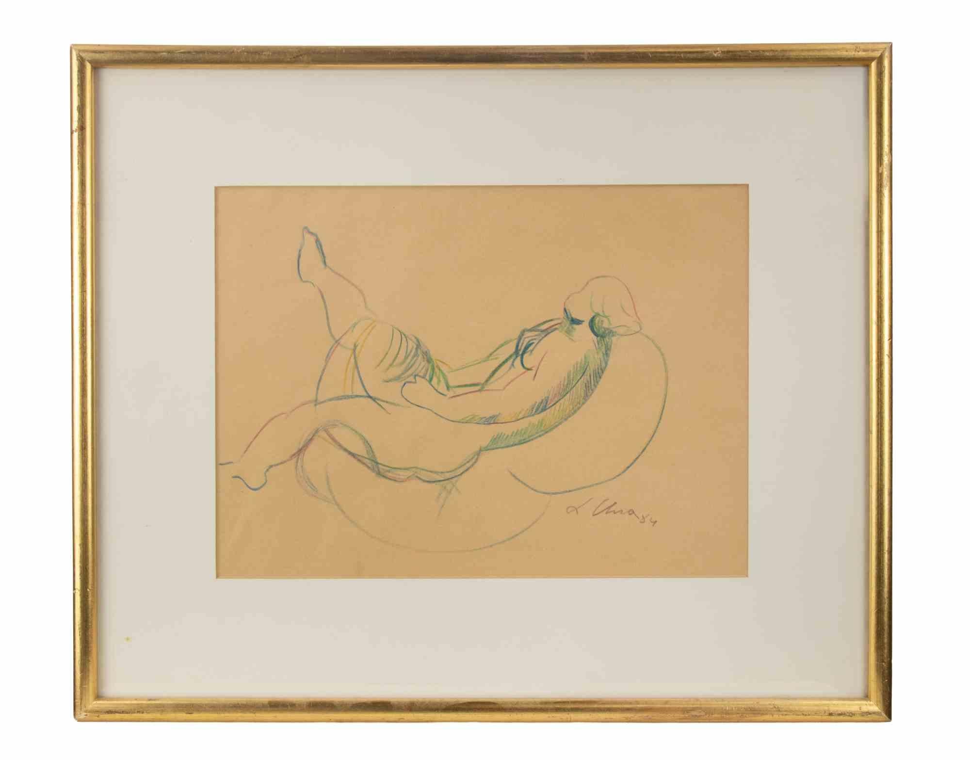 Dibujo al pastel sobre papel realizado por Sandro Chia en 1984.

Firmado a mano y fechado abajo a la derecha.

Incluye un marco contemporáneo de madera dorada de 40,5x48,5 cm.

Muy buen estado.