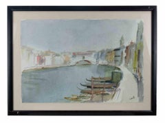View of Venice - Drawing by Carlo Ravagnan -  1970s