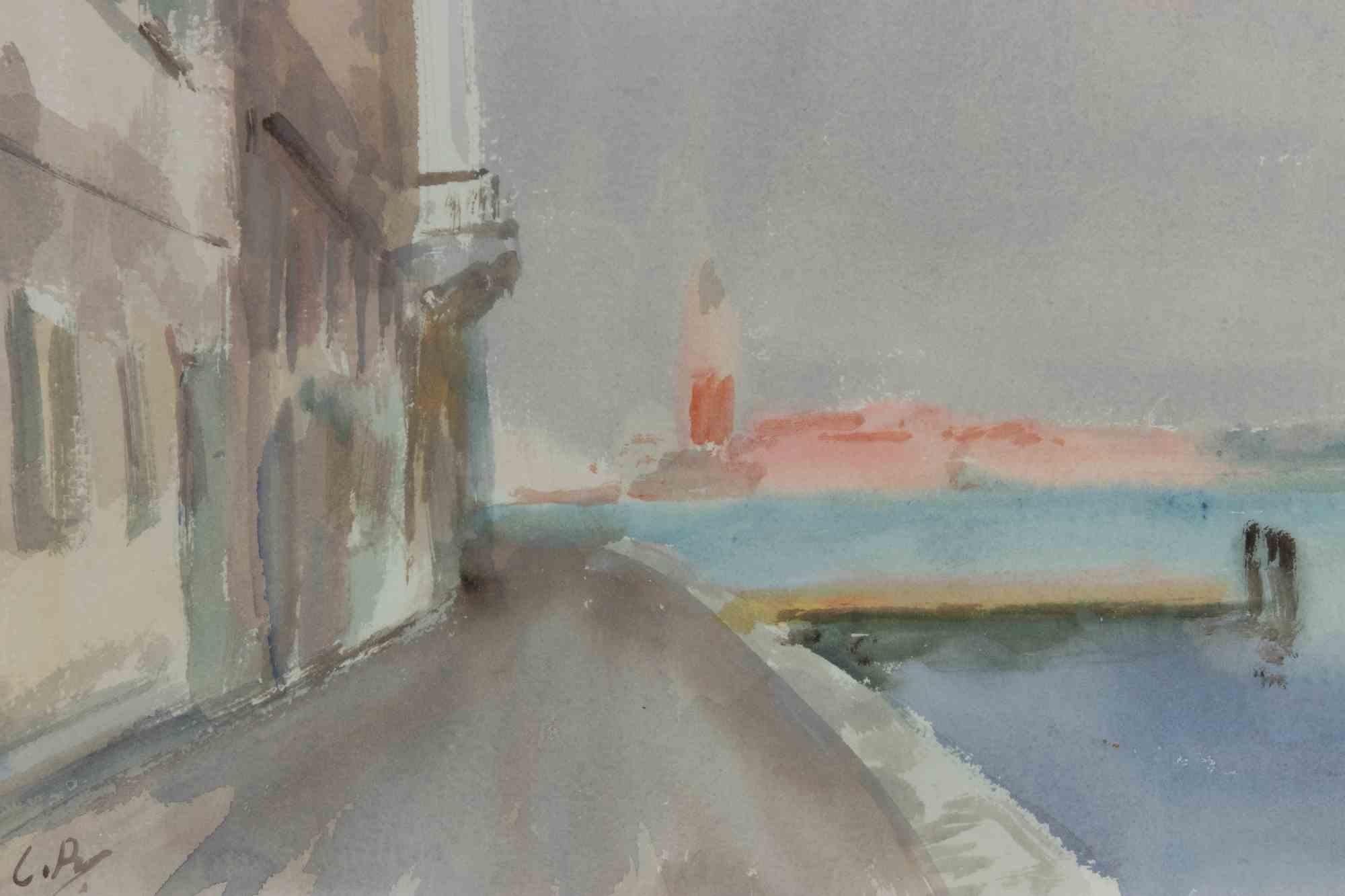 Vue de Venise - Dessin de Carlo Ravagnan -  1970s en vente 2