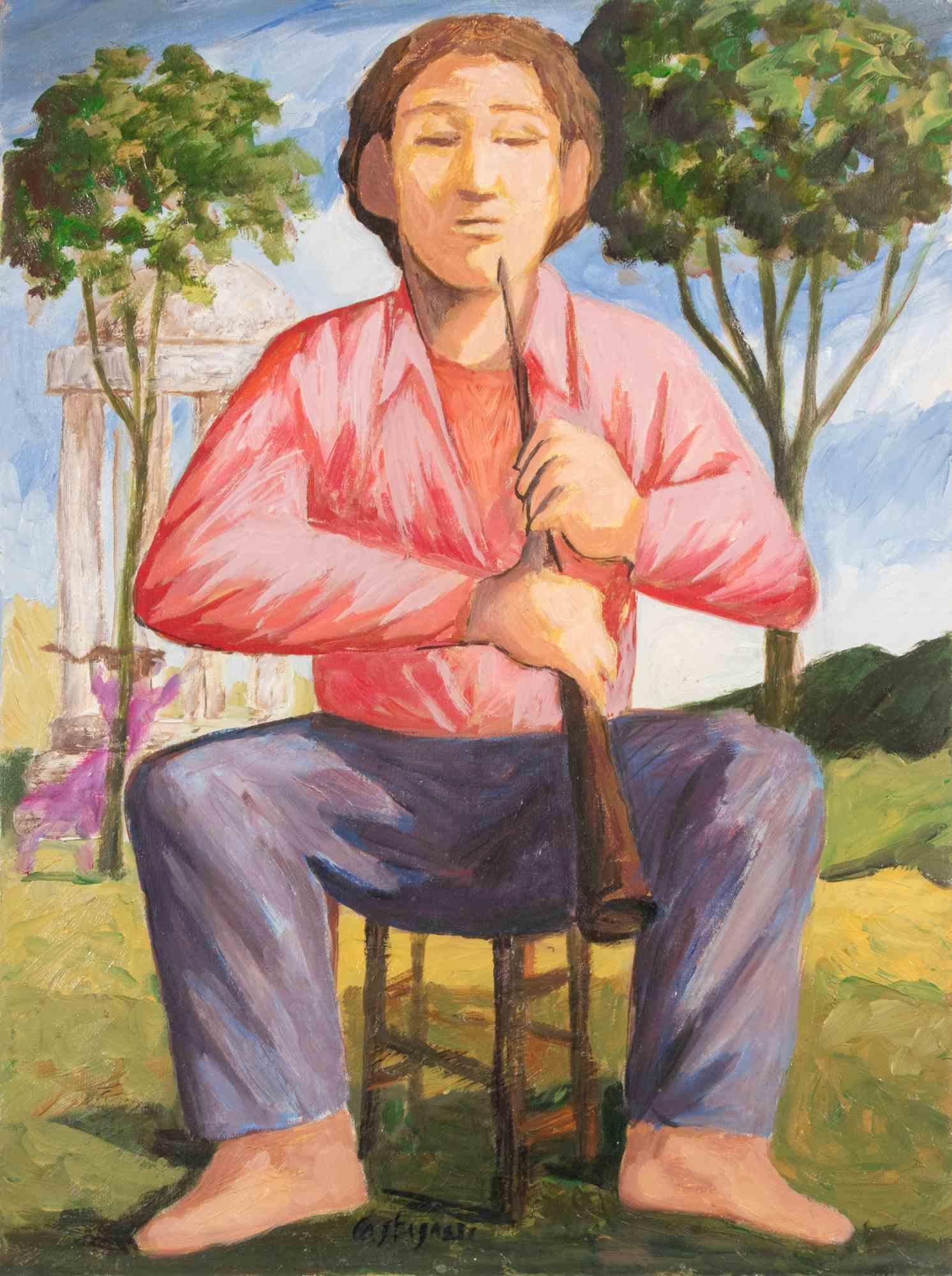 Piper - Peinture à l'huile de Lucio Castagneri - 1990