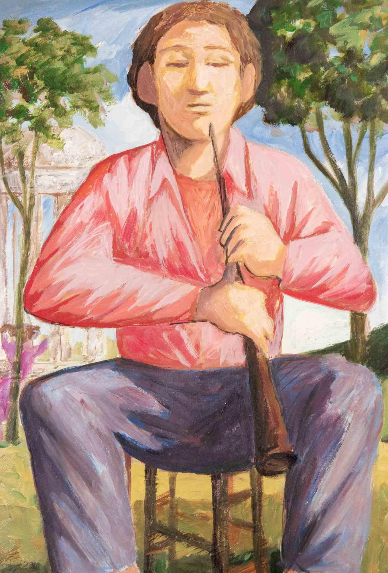 Piper - Peinture à l'huile de Lucio Castagneri - 1990 en vente 1
