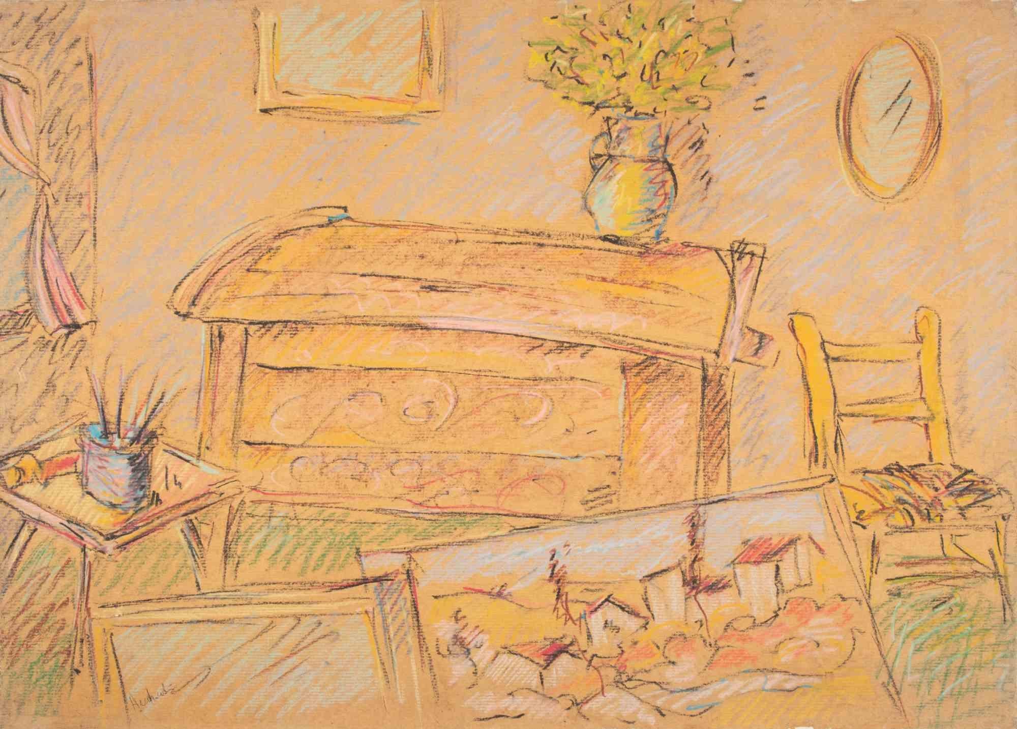 Unknown Interior Art - Interior - Drawing -  1990s