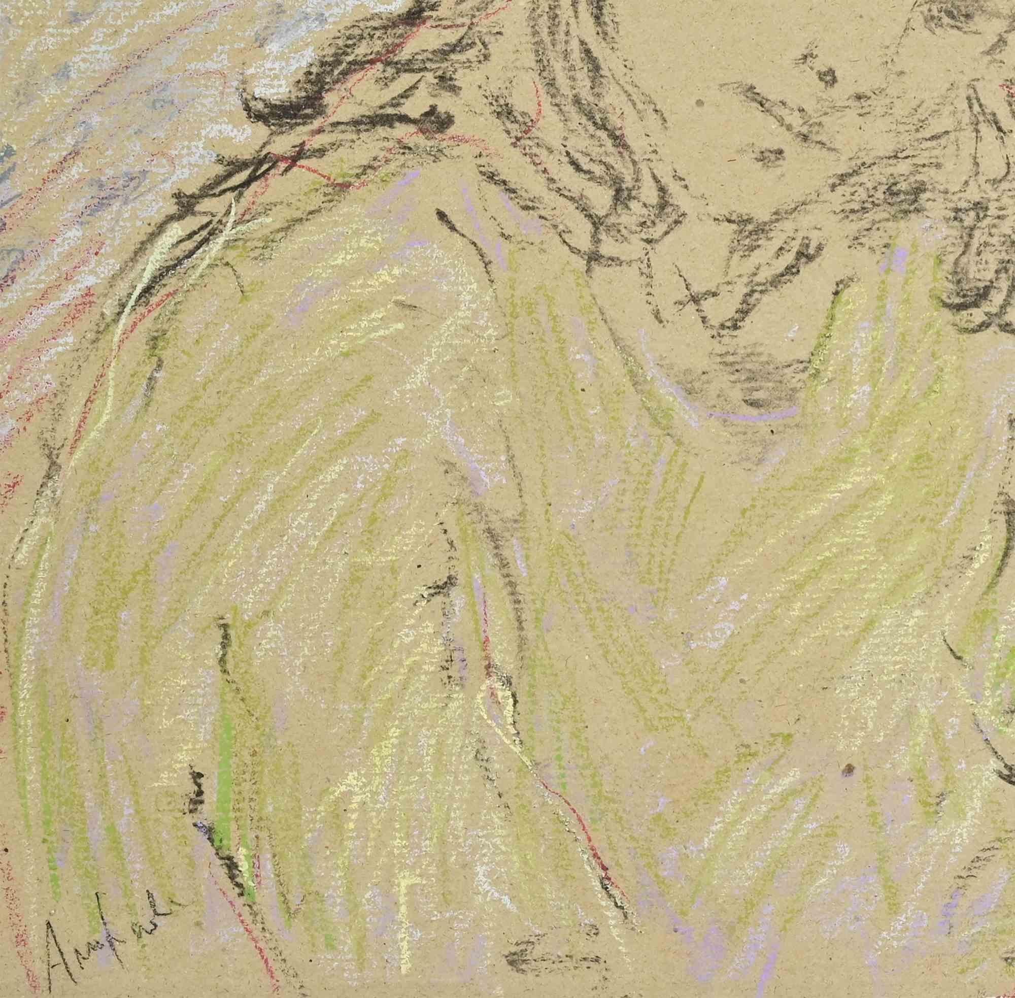 Portrait of Girl - Drawing - 1990s - Contemporary Art by Unknown