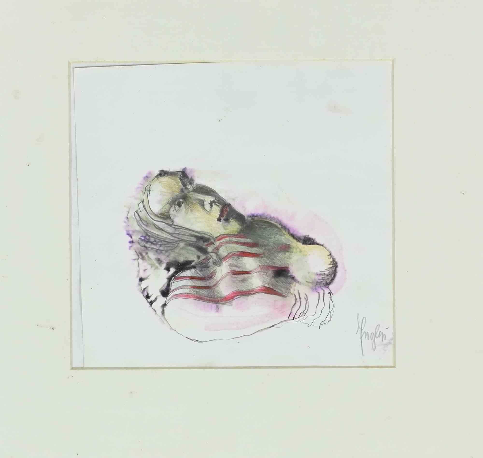 Mujer - Dibujo atr. Alberto Inglesi - Años 90 en venta 1