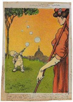 Vanos esfuerzos - Dibujo de Gabriele Galantara - 1909
