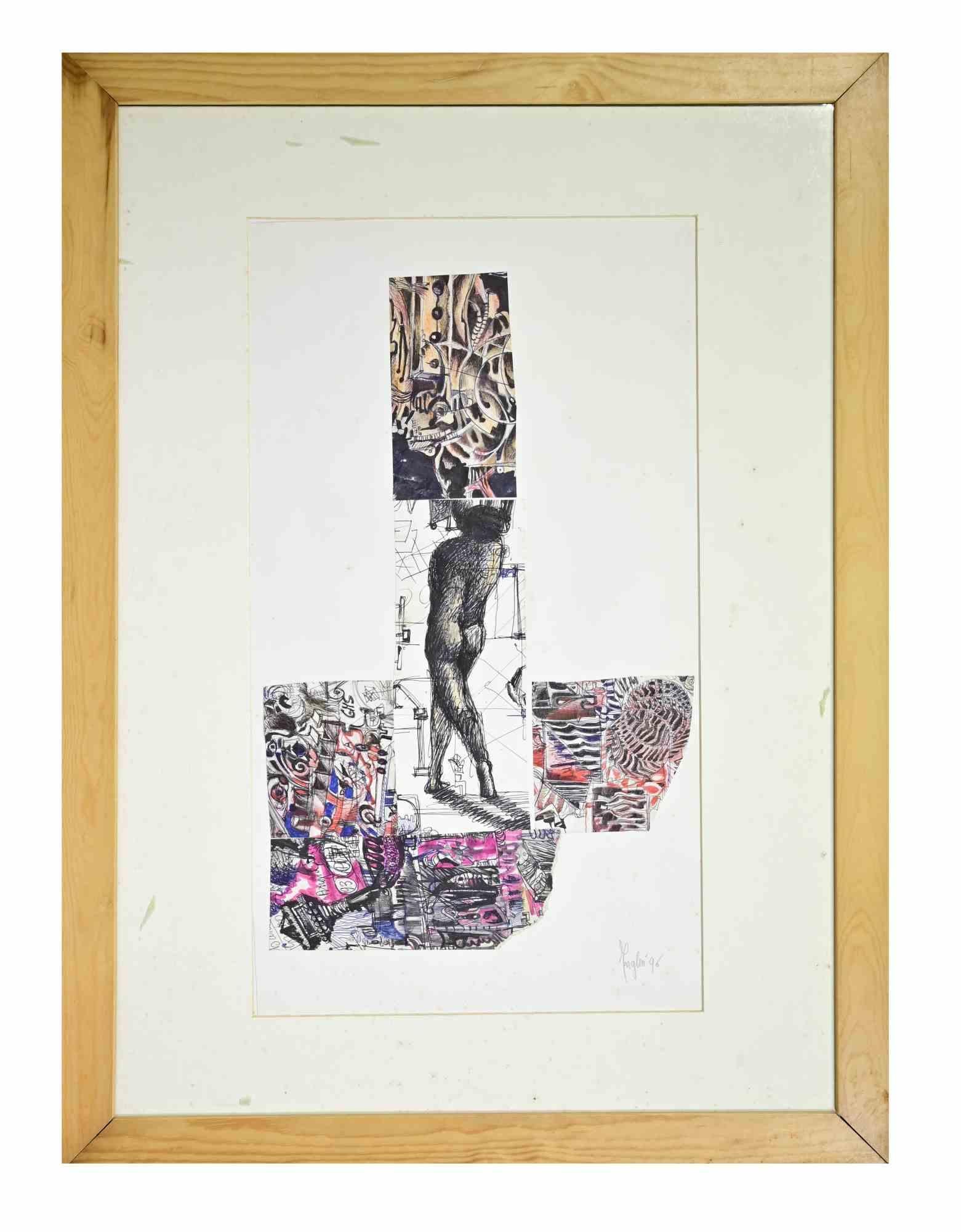 Composizione surreale - Disegno di Alberto Inglesi - 1996 in vendita 1