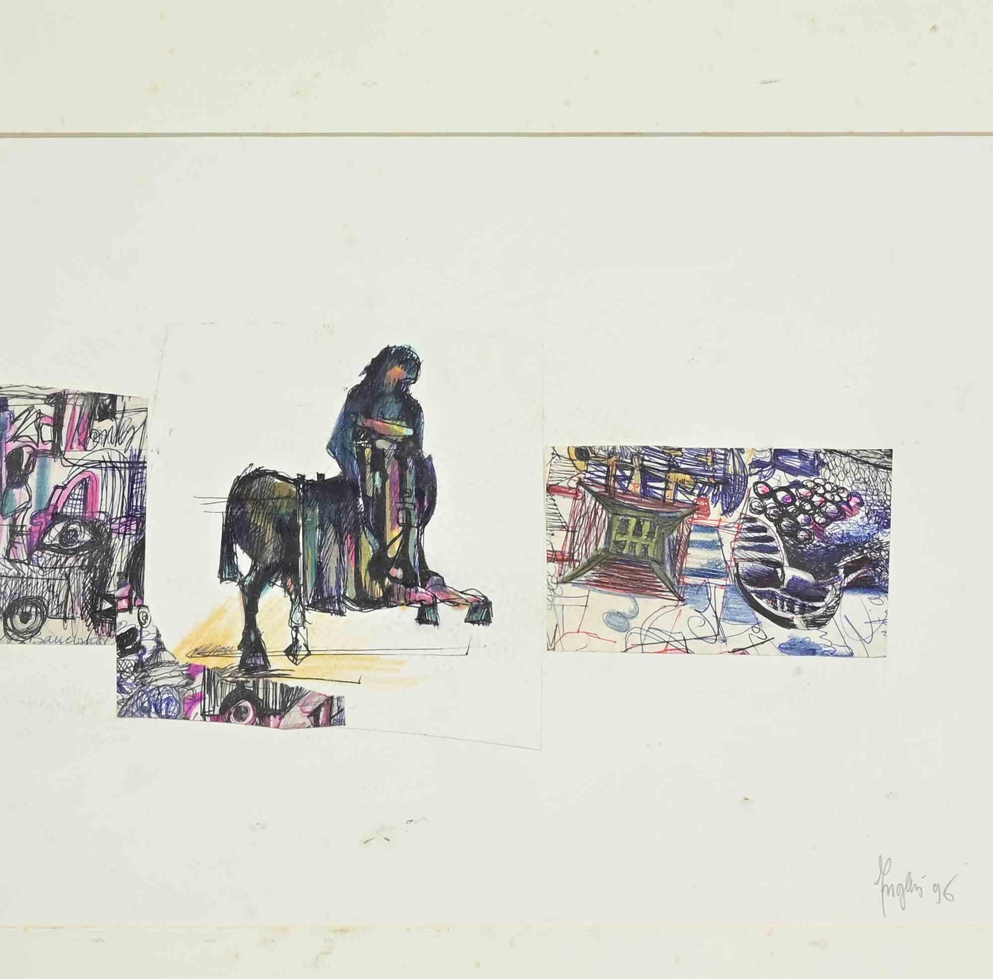 Composición - Dibujo de Alberto Inglesi - 1996 en venta 2