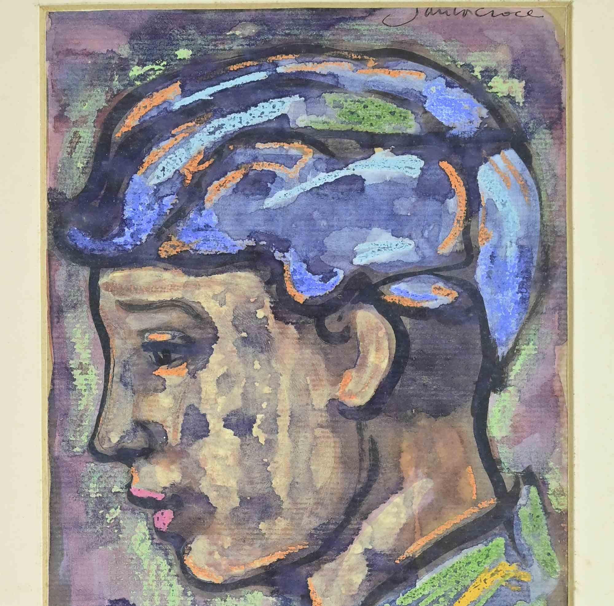 Ritratto di ragazzo - Disegno di Antonio Santacroce - Anni '80 in vendita 2