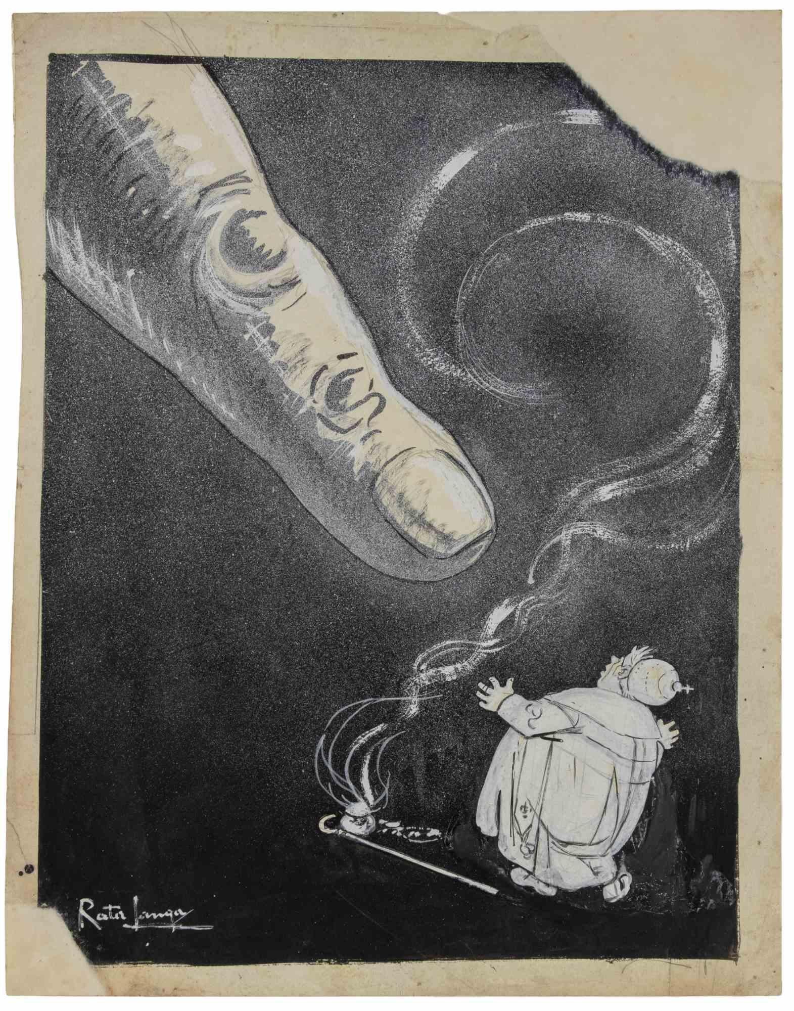Die Strafe ist ein modernes Kunstwerk von Gabriele Galantara (1865-1937) aus dem Jahr 1909.

Aquarell, Tinte und Bleistift auf Papier. Handsigniert am linken Rand.

Gute Bedingungen und im Alter mit Stockflecken.

Gabriele Galantara (1865-1937) war