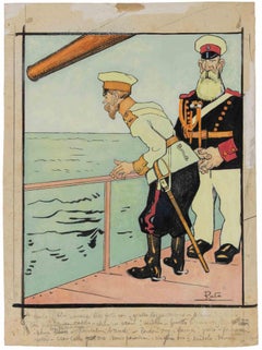 Das Kriegsschiff - Zeichnung von Gabriele Galantara - 1909