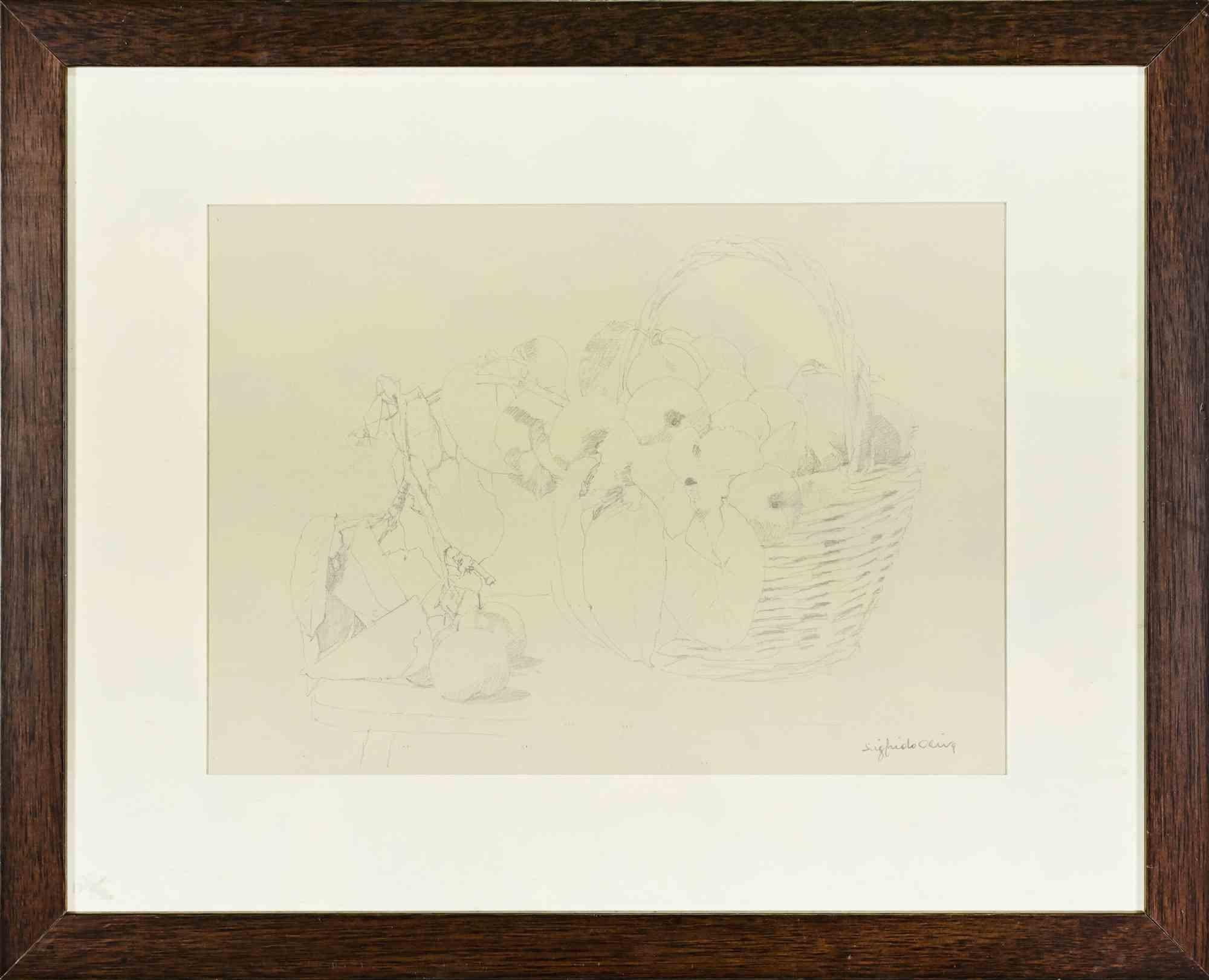 Natura morta - Disegno di Sigfrido Oliva - Anni '80 in vendita 1