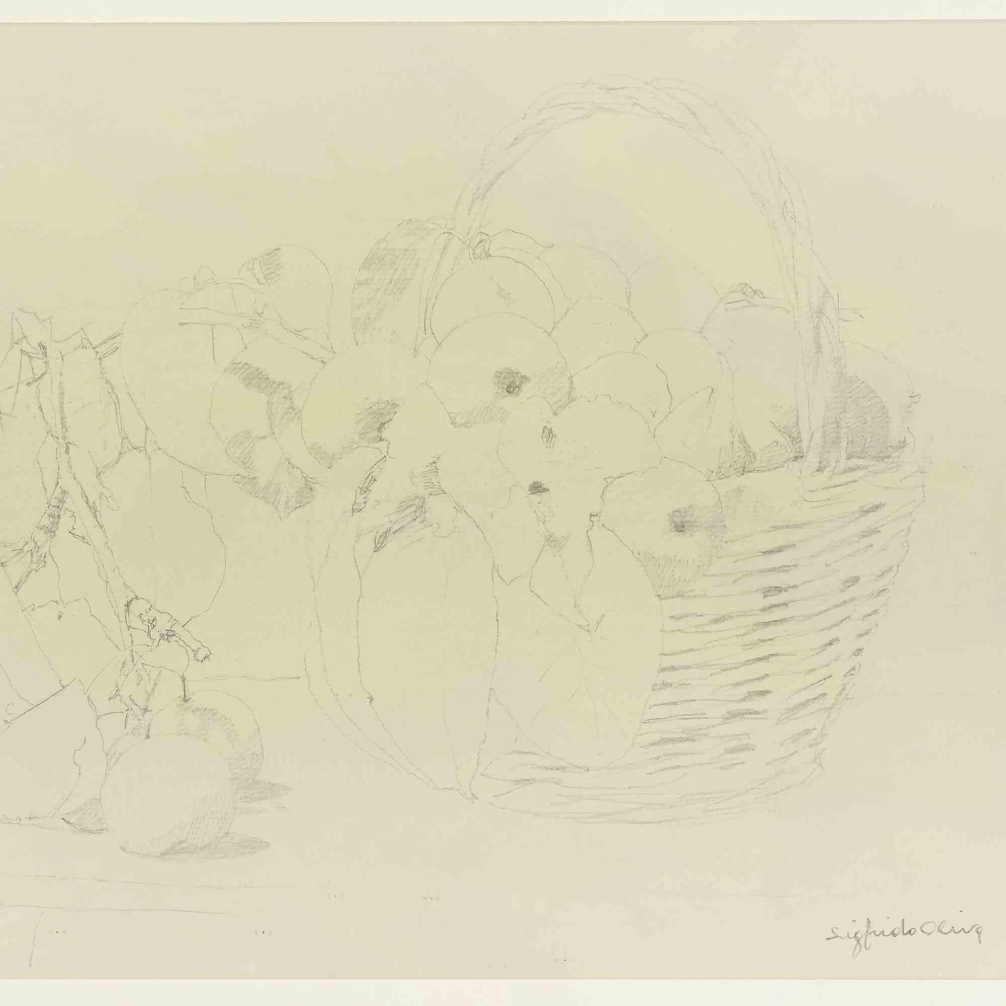 Natura morta - Disegno di Sigfrido Oliva - Anni '80 in vendita 2