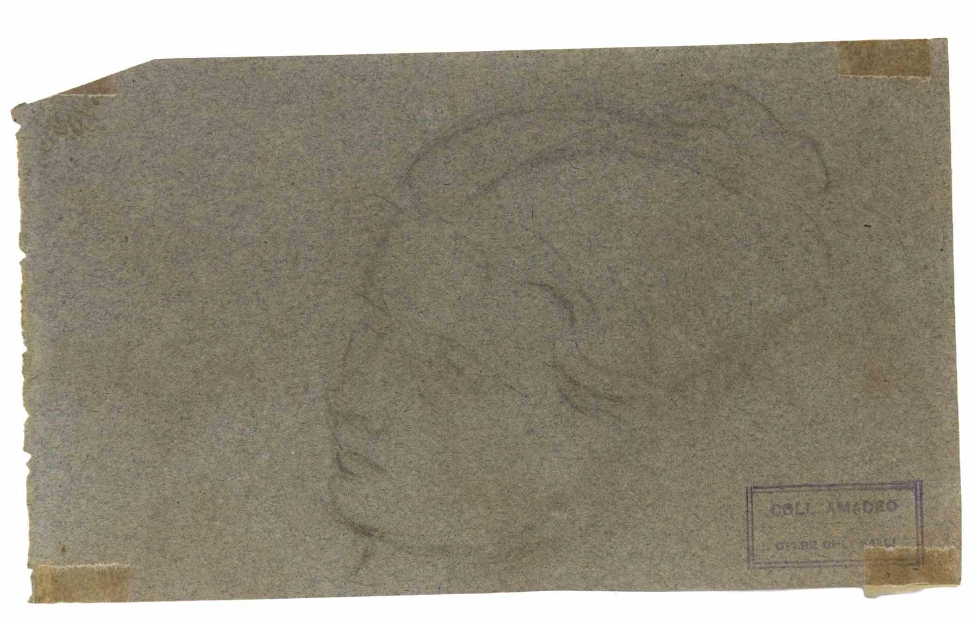 Rostro de mujer  - Dibujo de Luigi Galli - Finales del siglo XIX
