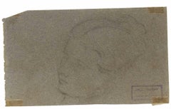Woman's face  - Drawing by Luigi Galli - Late 19th Century