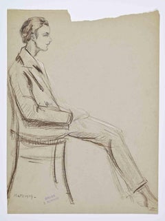 Porträt  - Zeichnung von Joseph Bernard - 1919
