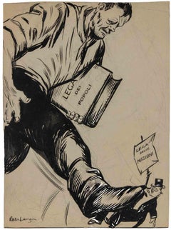 "Lega dei Popoli- Lega delle Nazioni" - Disegno di Gabriele Galantara - 1919