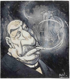 The Smoke Cloud (Giovanni Giolitti) - Drawing by Gabriele Galantara - 1908