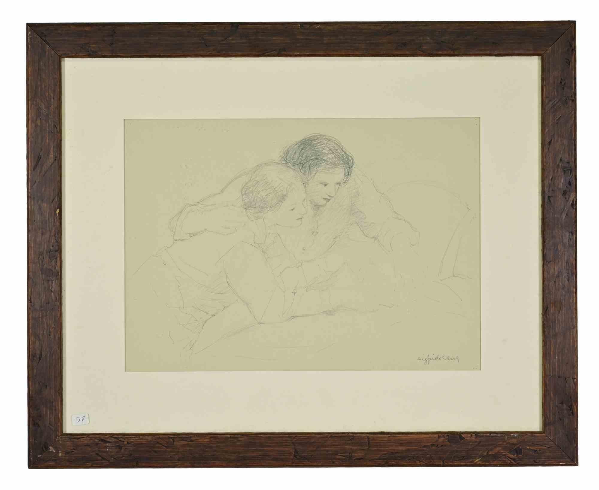 Girls - Drawing by Sigfrido Oliva - 1980s