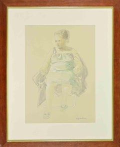Seated Woman - Drawing by Sigfrido Oliva - 1990s