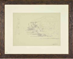 At the Beach - Drawing by Sigfrido Oliva - 1980s