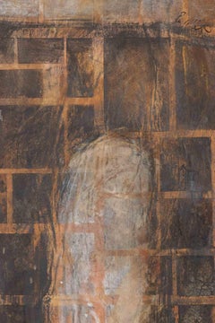 Tableau « The Wall » : huile sur toile, style contemporain, encadré, années 2000