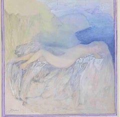 Nudo reclinato - Disegno di Giovanni Gromo - Anni '80