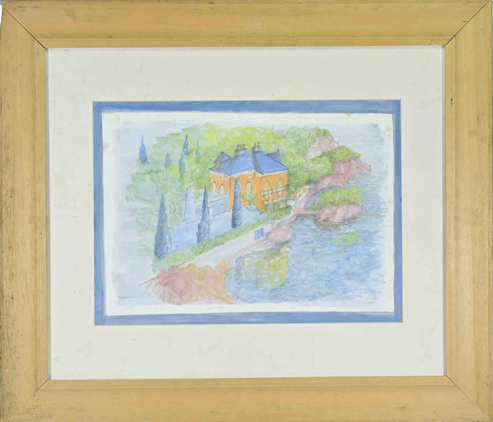Cardboard Figurative Drawings and Watercolors
