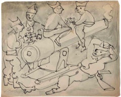 Soldiers - Drawing by Mino Maccari - mid-20th Century