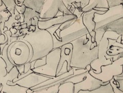 Soldiers - Drawing by Mino Maccari - mid-20th Century