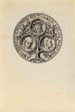 Sketch for a Medal - Drawing by Aurelio Mistruzzi - 1930s