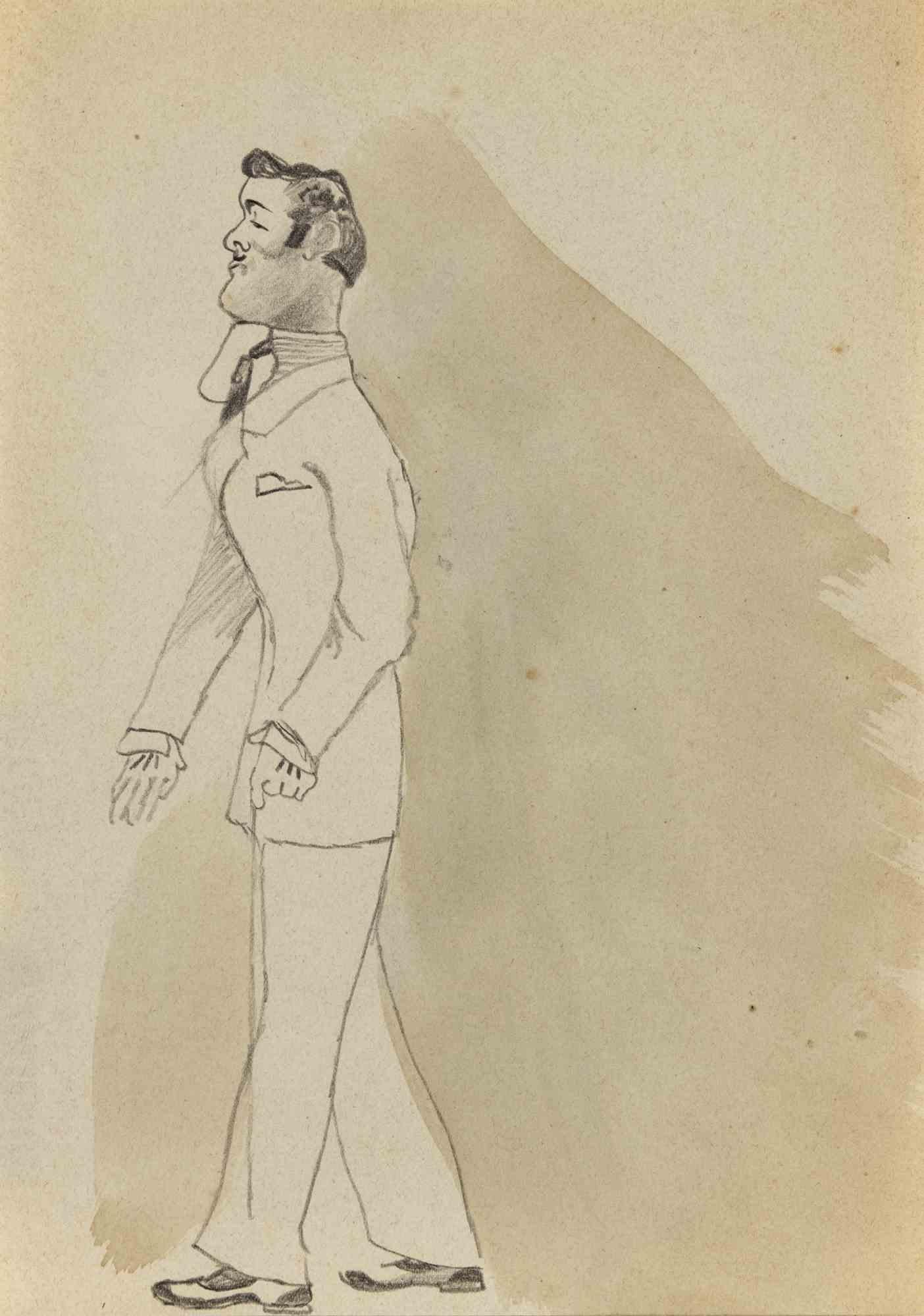 Pencil drawing and watercolor realized by Mino Maccari in the mid-20th Century.

Not signed.

Very good condition.