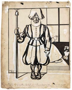 The Guard - Drawing by Gabriele Galantara - Early 20th Century