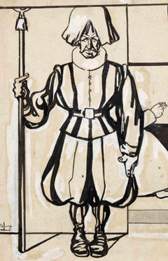 The Guard - Drawing by Gabriele Galantara - Early 20th Century