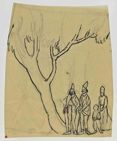 Under the Tree - Drawing by Gabriele Galantara - 1910s