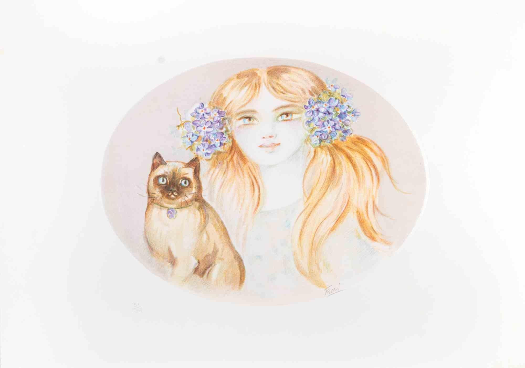 Lithograph on paper realized by Felicita Frai.

Edition of 125.

Hand signed and numbered in pencil.

Excellent condition.