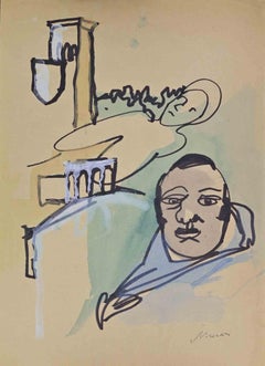 Surreal Composition - Drawing by Mino Maccari - 1950s