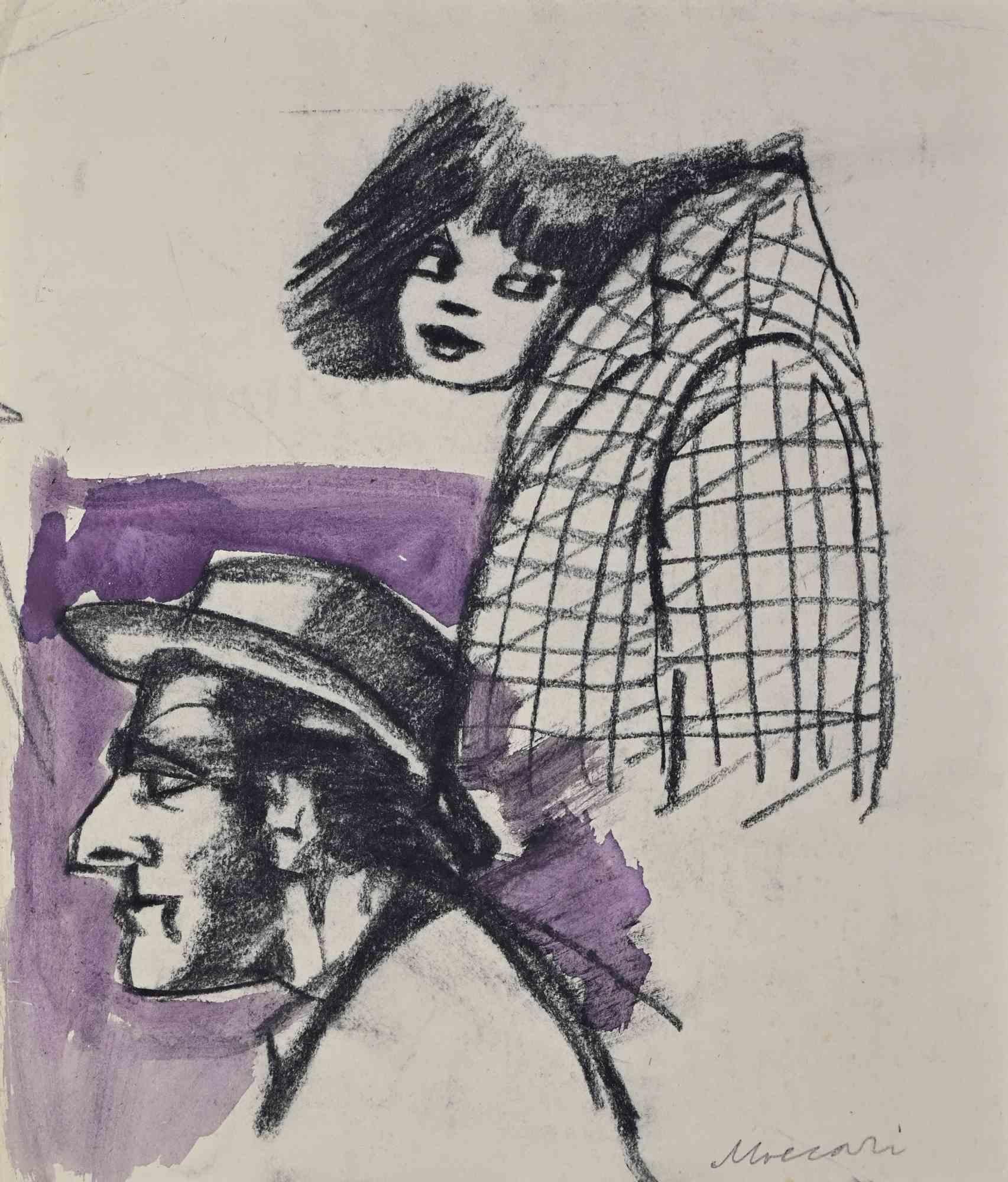 The Appointment - Drawing by Mino Maccari - 1960s