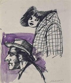 The Appointment - Drawing by Mino Maccari - 1960s