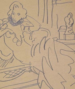 At the Festival in Venice - Drawing by Mino Maccari - 1946 ca