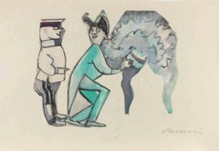 Die Generäle - Zeichnung von Mino Maccari - 1955 ca