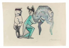 Die Generäle - Zeichnung von Mino Maccari - 1955 ca