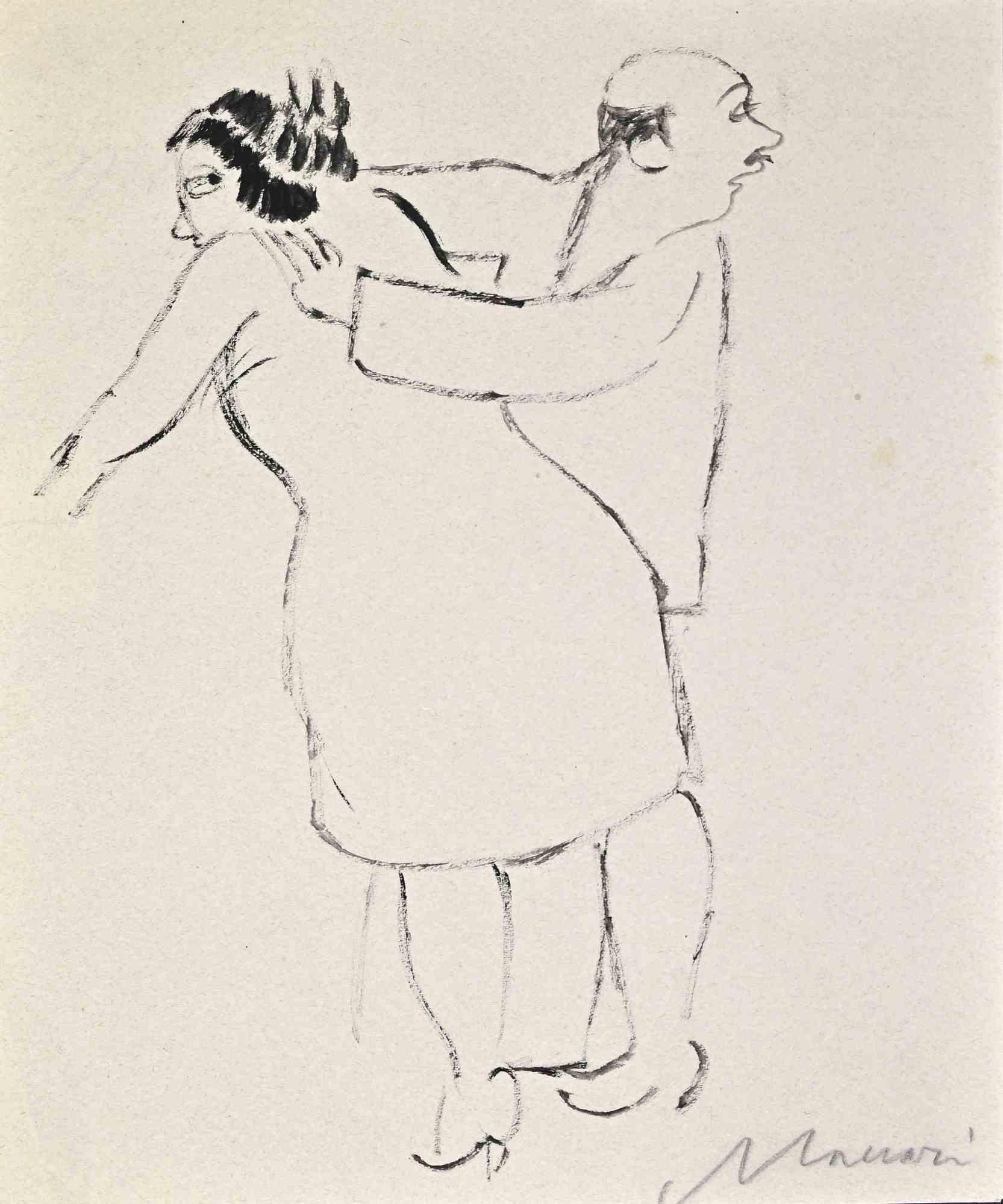 Le couple - Dessin de Mino Maccari - 1935 ca