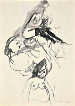 In the Brodel - Drawing by Mino Maccari - 1945 ca