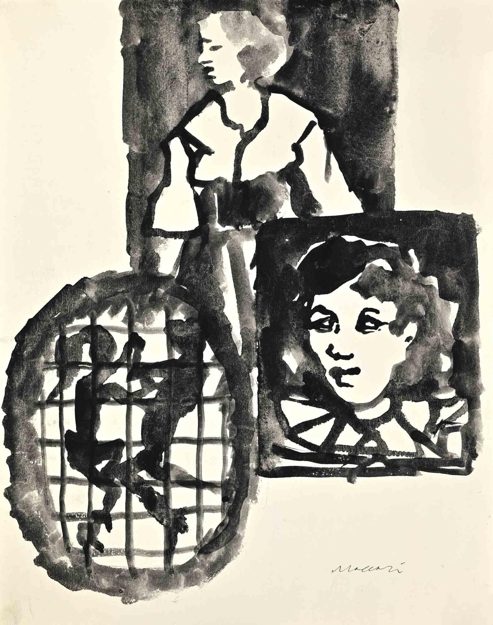 Études - Dessin de Mino Maccari - 1950 ca.